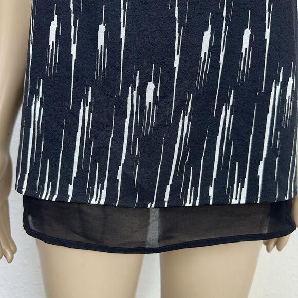 Daniel Rainn Tank Top Womens S Black White Chiffon Office Siren Capsule Staple L - Picture 3 of 6